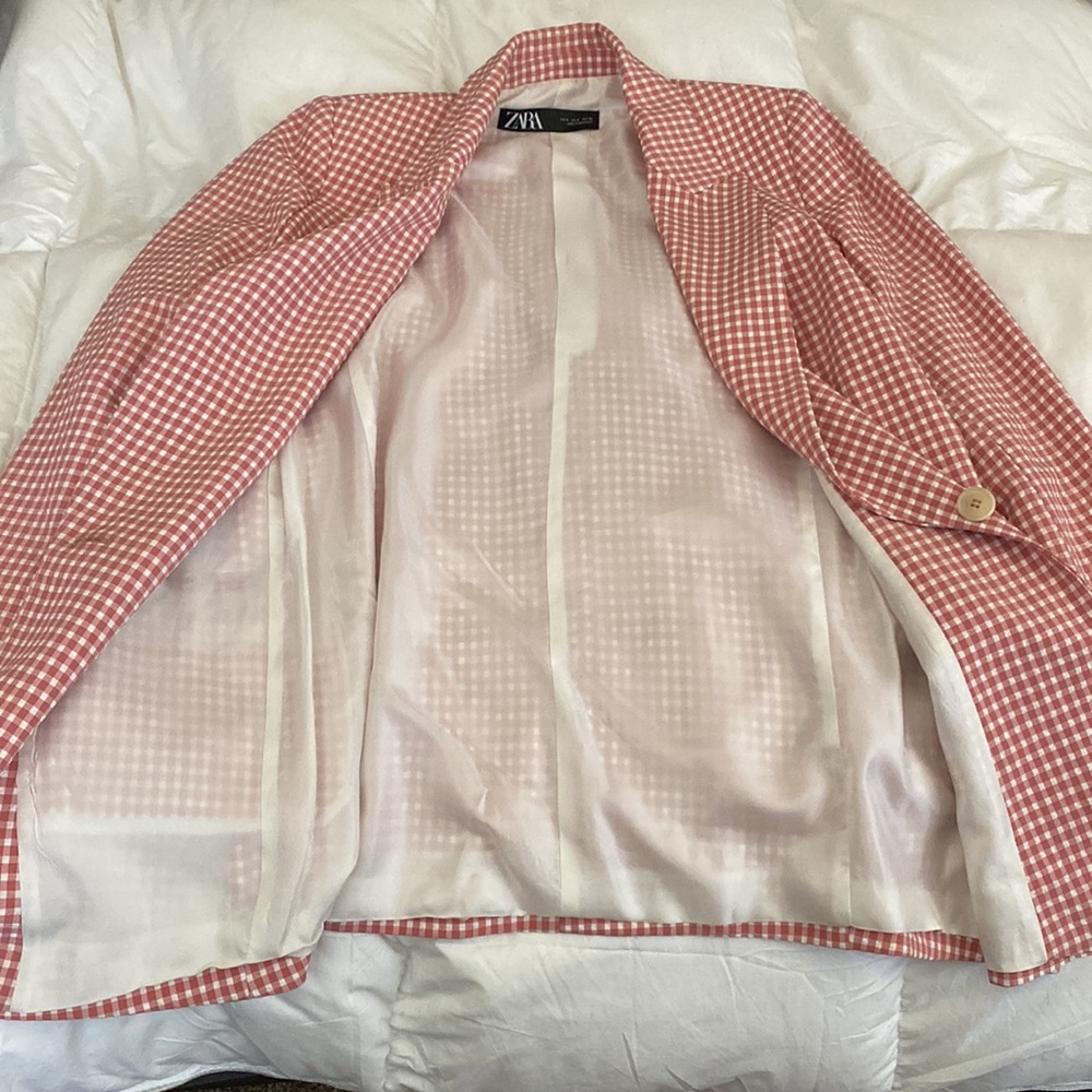 ZARA | Light Casual Gingham Blazer - Picture 5 of 9